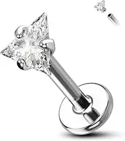 [COCHARM] 16G G23 Titanium Hypoallergenic Helix Cartilage Tragus Piercing Jewellery Flat Back Dog Paw Print Cartilage Labret Bar 6mm 8mm Conch Bar