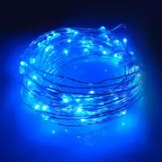 Blue 4M Battery Operated Lights 40 LED Micro Silver Wire Waterproof Fairy Xmas Party