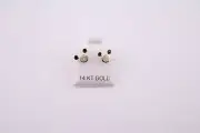 Women's 14k Gold Mickey Mouse Novelty Black CZ Mini Stud Earrings Screw Post ***