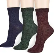 [Dani's Choice] Splendid Glitter Shimmer Shine Sparkle Glow Micro Crew Quarter Socks Fashion Party Gift Set