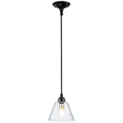 Black Modern Cable Pendants Lights Clear Pymble Glassware Cono Period Lighting