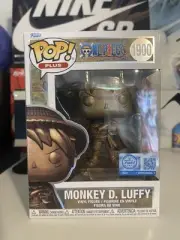 Funko Pop! One Piece Bronze Statue Monkey D. Luffy #1900 W/Protector Hard Stack