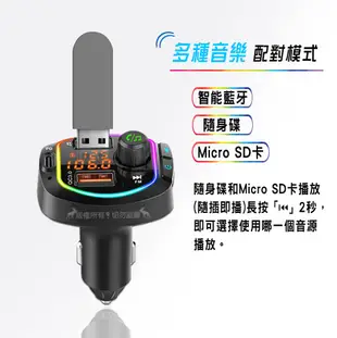 【Songwin】PD+QC3.0 藍牙5.2車用MP3 高清音樂播放器 LED雙USB點煙孔充電器 (6.5折)