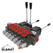 Hydraulic Backhoe Directional Control Valve w/ 2 Joysticks, 6 Spool, 21 GPM