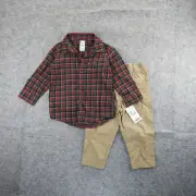 Carter's Baby 2-Piece Plaid Button-Front Top & Pant Set NWT Size 18m