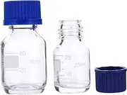 HAWILLOSCH 10Pcs Glass Bottle Round Cylinder Bottles for Laboratory Use Chemical Containers with Cork Stopper for Liquid Storage and Sample Collection
