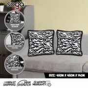 SOGA 2X 45cm Black and White Luxury Cushion Light Mottled
