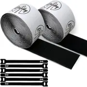 Pedalboard Grip Kit 3 Metres Hook Loop Tape with 6 Reusable Cable Ties Black
