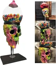 Skull Bubble Gum Machine, Skull Machine Candy Dispenser, Gumball Machine for Kids, Desktop Bubble Gum Mini Candy Dispenser Halloween Decoration,Multi Colored