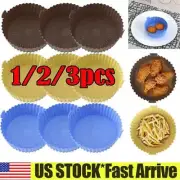 1/2/3pcs Silicone Air Fryer Tray Basket Liners Non-Stick Safe Oven Baking Tray