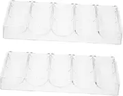 GLSTOY 2pcs Acrylic Poker Chip Trays Clear Storage Case for Chips Organizer for Family Games and Parties Transparent Design for Easy Visibility