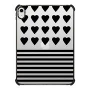 iPad 10.9-inch (10th gen) iPad Impact Case Heart Stripes Black on White