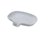 Silicone Non-slip Bathroom Shower Sponge Holder Soap Dish Tray Draining Rack-Gray