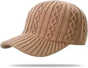 [YAMEE] Baseball Cap Winter for Women Knitted Hat with Visor Warm Fashion Winter Hat Women's Soft Breathable Baseball Cap Men Adjustable Baseball Cap for Men and Women for Running, Golf, Travel