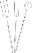 HEALEEP 3pcs Stainless Steel Fondue Forks Set Chocolate and Cheese Forks for Home Cooking Baking and Appetizers Compact and Easy to Store Kitchen Utensils