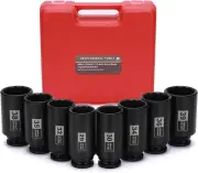 8PCS 1/2'' Deep Impact Socket Set, Metric