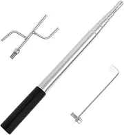 Truck Cargo Grabber, 18-57" Ergonomic Telescoping Truck Bed Retriever Tool with Anti-Slip Rubber Grip, Stainless Sturdy Retrieval Pole for Trucks Garages RVs
