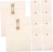 FUNNETOYU 10pcs Document Storage Bags Large File Pockets for Office School Practical Document Organizer with String Closure Versatile File Holder for Papers Receipts Elegant