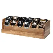 Acacia Wood Belt Organizer Box,6 Grids Belt Rack for Closet and Drawer, Belt ...