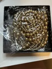 AVON Chocolate Torsade Pearlesque Necklace Set Braided Strands of Faux Pearls