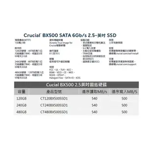 ☾Nice-3C☽全新代理商貨 Micron 美光 Crucial BX500 240GB 480GB SSD 固態硬碟