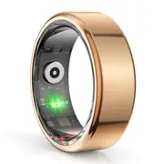 Smart ring with military grade titanium steel case, health monitoring, IP68 and 3ATM waterproof, multi-sport modes, gold 8