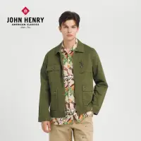 在飛比找momo購物網優惠-【JOHN HENRY】軍裝多口袋夾克外套-軍綠