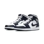 【NIKE 耐吉】AIR JORDAN 1 MID WHITE METALLIC GOLD OBSIDIAN 深藍 黑曜石 休閒鞋 554724-174