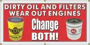 DIRTY OIL FILTERS CHANGE BOTH PENNZOIL AC VINTAGE OLD SCHOOL SIGN REMAKE BANNER