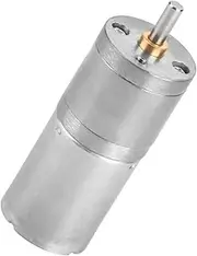 DC 12V Low Speed Metal Gear Motor, 25mm Outer Diamter 4mm Shaft Diameter 5-1000RPM Metal Gear Motor for Electronic Lock Robot Pet Feeding Machine (12V 10RPM)