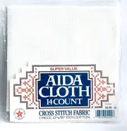 Aida Cloth - White - 14-Count - 12" x 18" - 100% Cotton