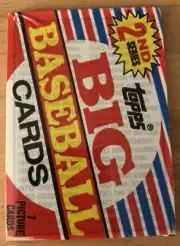 1988 Topps Big Baseball Cards Pack 2nd Series Checklist Showing Top Front Torn