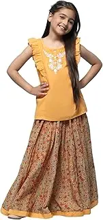 [BIBA] Kid's Cotton Salwar Suit Set, Orange, 8 Years-9 Years