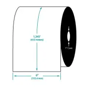 6" x 1345' TDW101 Resin Enhanced Wax Barcode Ribbon for Sato CL-608 Printers