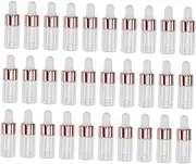 PACKOVE 50Pcs Leak Clear Glass Dropper Bottles for Essential Oils Storage Containers for Perfumes Travel DIY Aromatherapy and Cosmetics