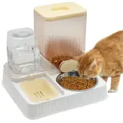 Fhiny Gravity Cat Feeder & Water Dispenser, 2 in 1 Automatic Puppy Waterer Re...