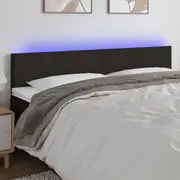 vidaXL LED Headboard Black 160 cm Fabric