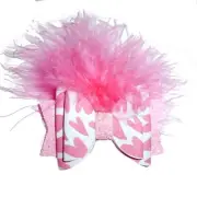 Valentine's day pink heart marabou feather heart dog collar slide accessory or