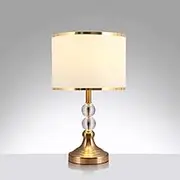 Mengjay Modern Crystal E27 Table Lamp Ball, White/Red Gold Lampshade, Suitable for Bedroom, Living Room (Gold)
