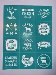 NEW Chalk Couture Transfer LOCALLY GROWN Minis Size B RETIRED Chicken Pig Eggs