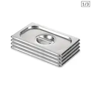 4 X Gastronorm Gn Pan Lid Full Size 1/3 Stainless Steel Tray Top Cover