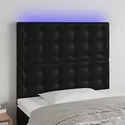 Bed Headboard LED, Beds Head Frame LED Headboard Black 80 cm Faux Leather