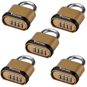 riin 5x Combination Padlock Alloy Indoor Outdoor Rust Proof Weather Proof 4 Digit Short Shackle Overall Size 52x24x70mm