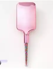 Claire’s pink rainbow bead shaker paddle Hair brush nwt Birthday