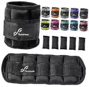 Adjustable Ankle Weights 1 Pair 2 4 6 8 10 Lbs Leg Weight Straps for Black