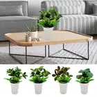 Accessories Artificial Plants Bonsai Green Simulation Lotus Desktop Ornament