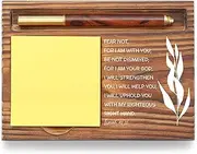 Christian Desk Organizer, Bible Verse Sticky Note Holder, Isaiah 41:10 Fear Not for I Am with You, Religious Gifts for Christians, Pastors, Church Leaders, Believers TZP102