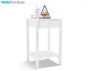 HelloFurniture Franco End Table / Bedside Table - White
