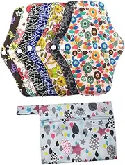 Healeved 8pcs Washable Sanitary Pads Set Bamboo Fiber Mat for Women Hospital Bag Maternity Toiletries Sanitary Towels Napkins
