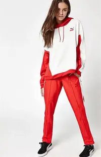 在飛比找Yahoo!奇摩拍賣優惠-PUMA彪馬運動套裝女2018秋季T7休閑套裝立領夾克外套收